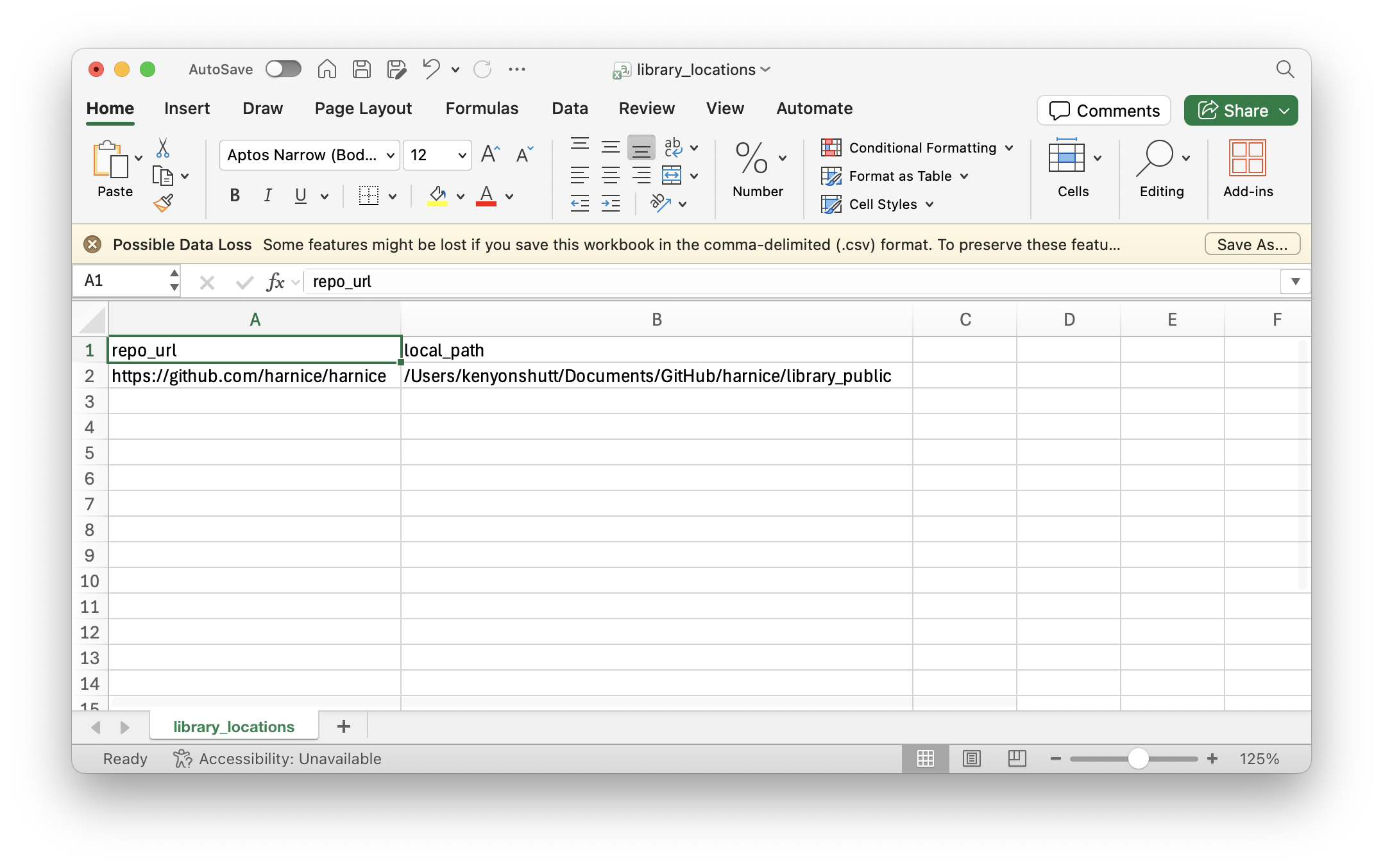 Library locations example